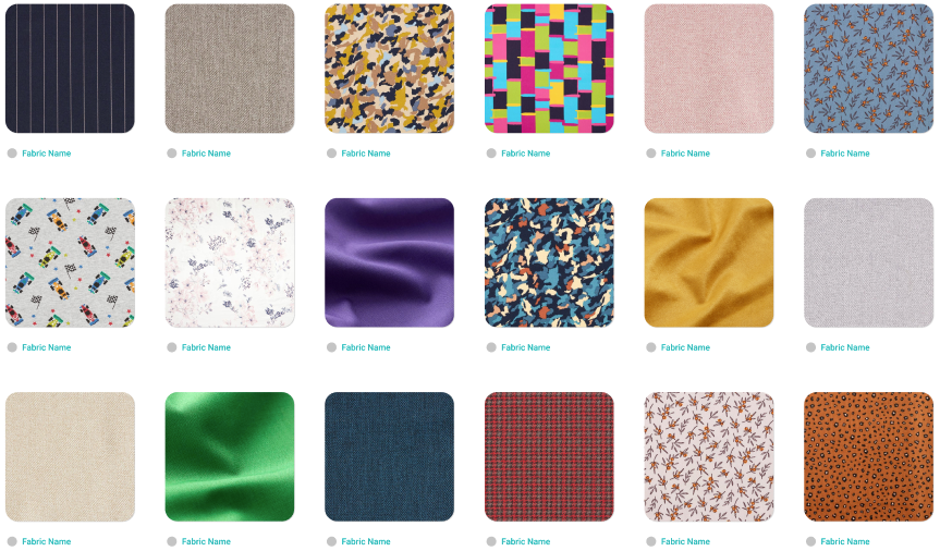 Scanned Fabrics tiles in three rows