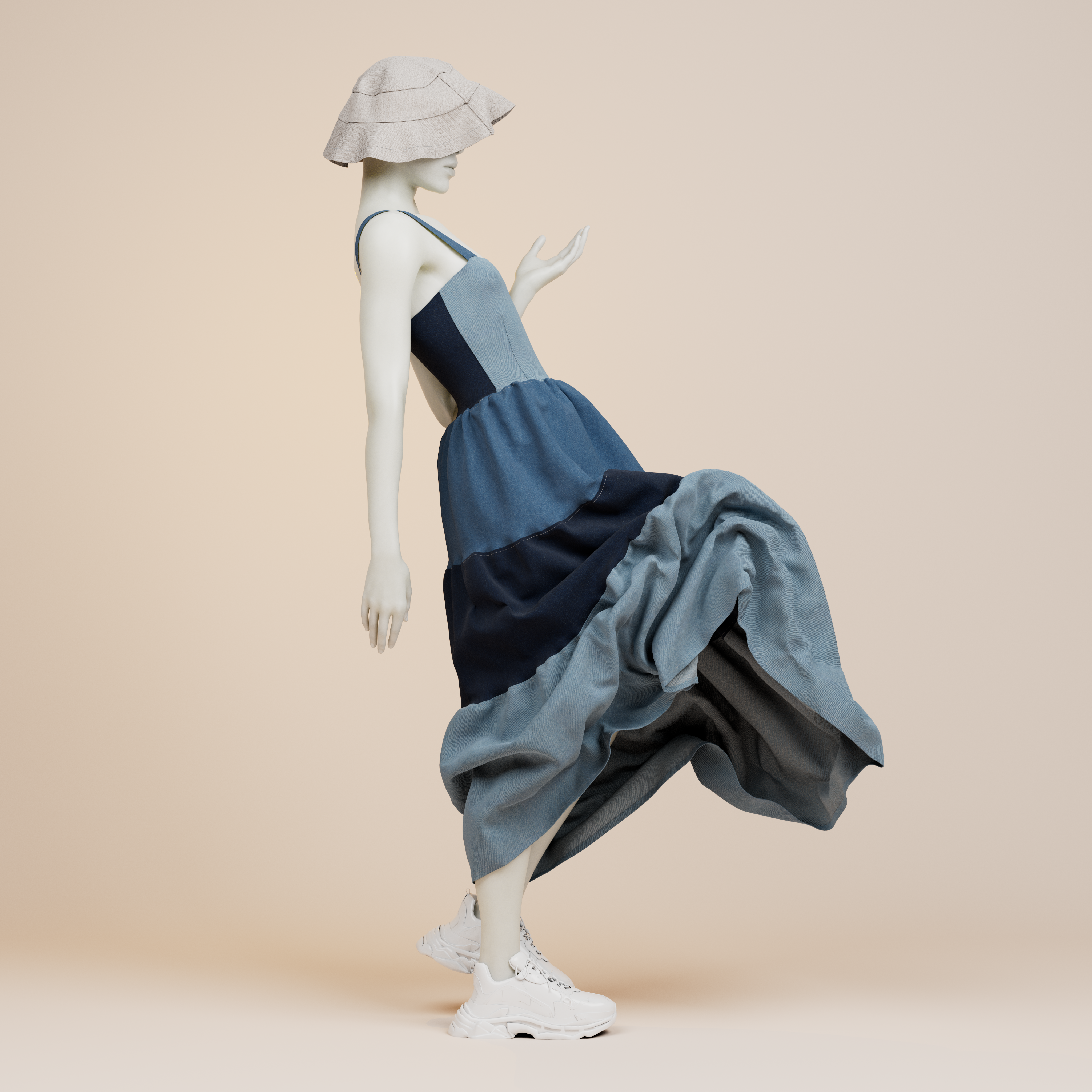 Avatar in a dress rendered in Seddi Author