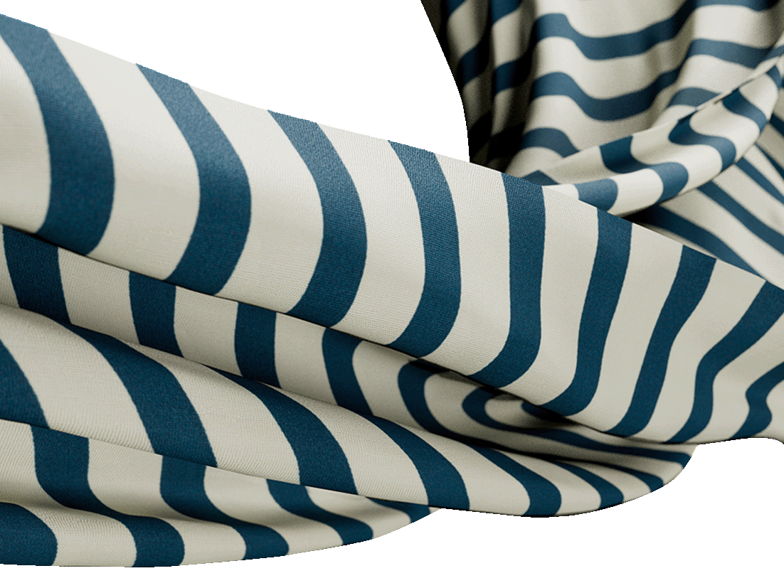 Textura Striped Blue and White Fabric Render